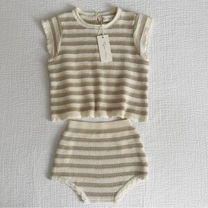 NWT RYLEE & CRU 2PCS KNIT SCALLOPED SET